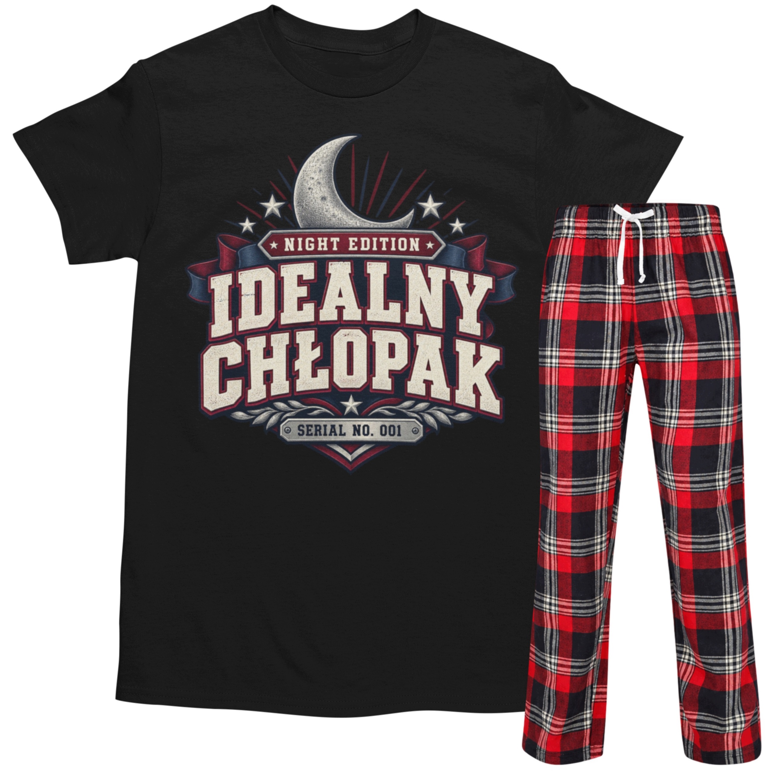Pánské pyžamo na Den chlapců Dárek pro chlapce, bavlněné, černé