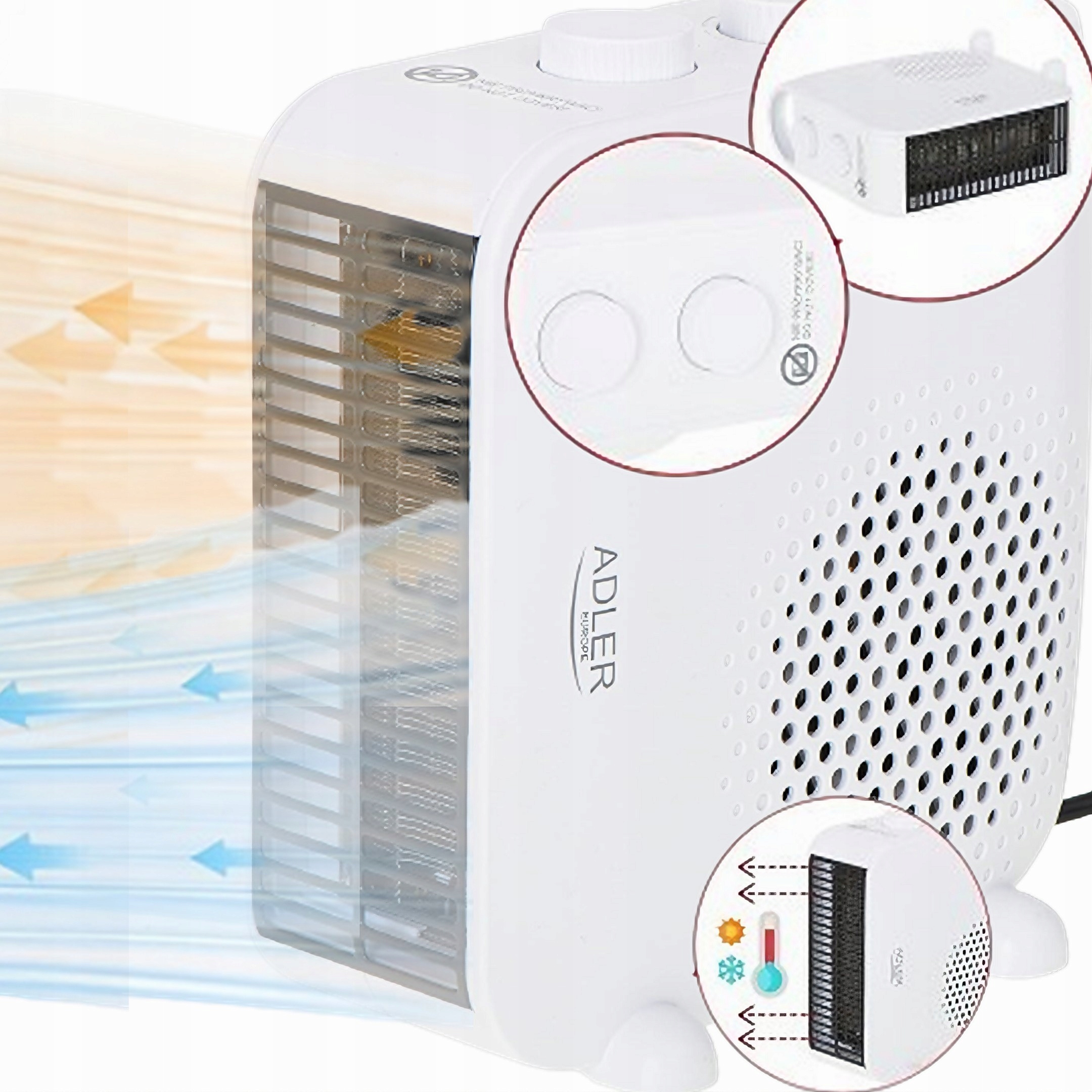 FARELKA OGRZEWANIE ELEKTRYCZNE WENTYLATOR 2 MOCE TERMOWENTYLATOR GRZEJNIK