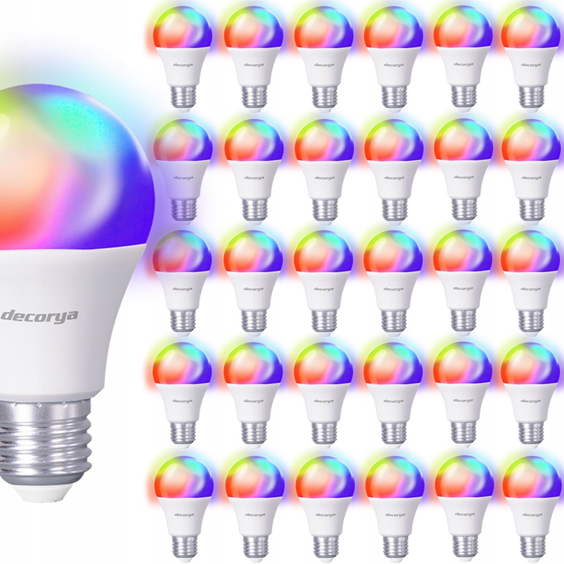 30x Inteligentna Kolorowa Żarówka Led Rgb E27 Wifi Sterowana Telefonem Tuya