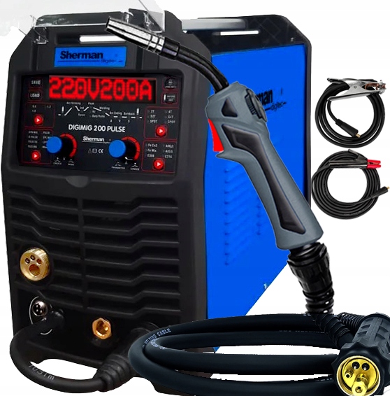Migomat Sherman Mig Mma 3v1 200 Puls Bodové Tig Synergie Paměť 3V1+HRNEK