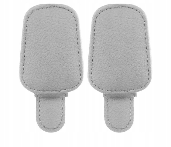 2X UCHWYT NA OKULARY PRZECIWSŁONECZNE SAMOCHODU KLIPS DO OKULARÓW SKÓRZANY