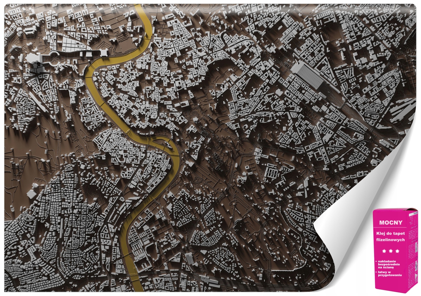 Tapeta Miasto Rzeka Mapa do Salonu na Flizelinie (5904902117987) • Cena ...