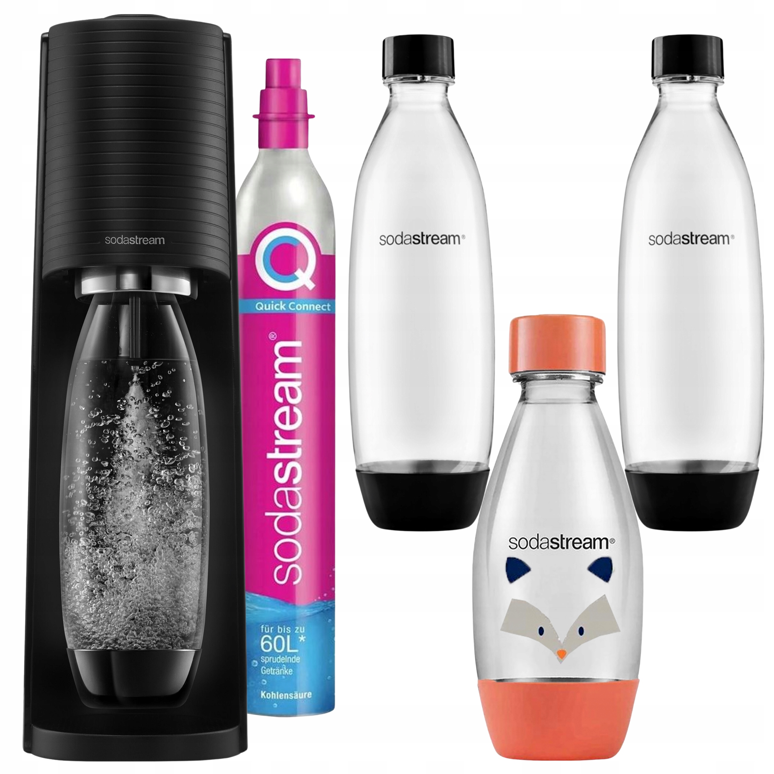 SodaStream Terra saturátor do vody 2 fľaše 1L Malá fľaša Borsuk 0,5L