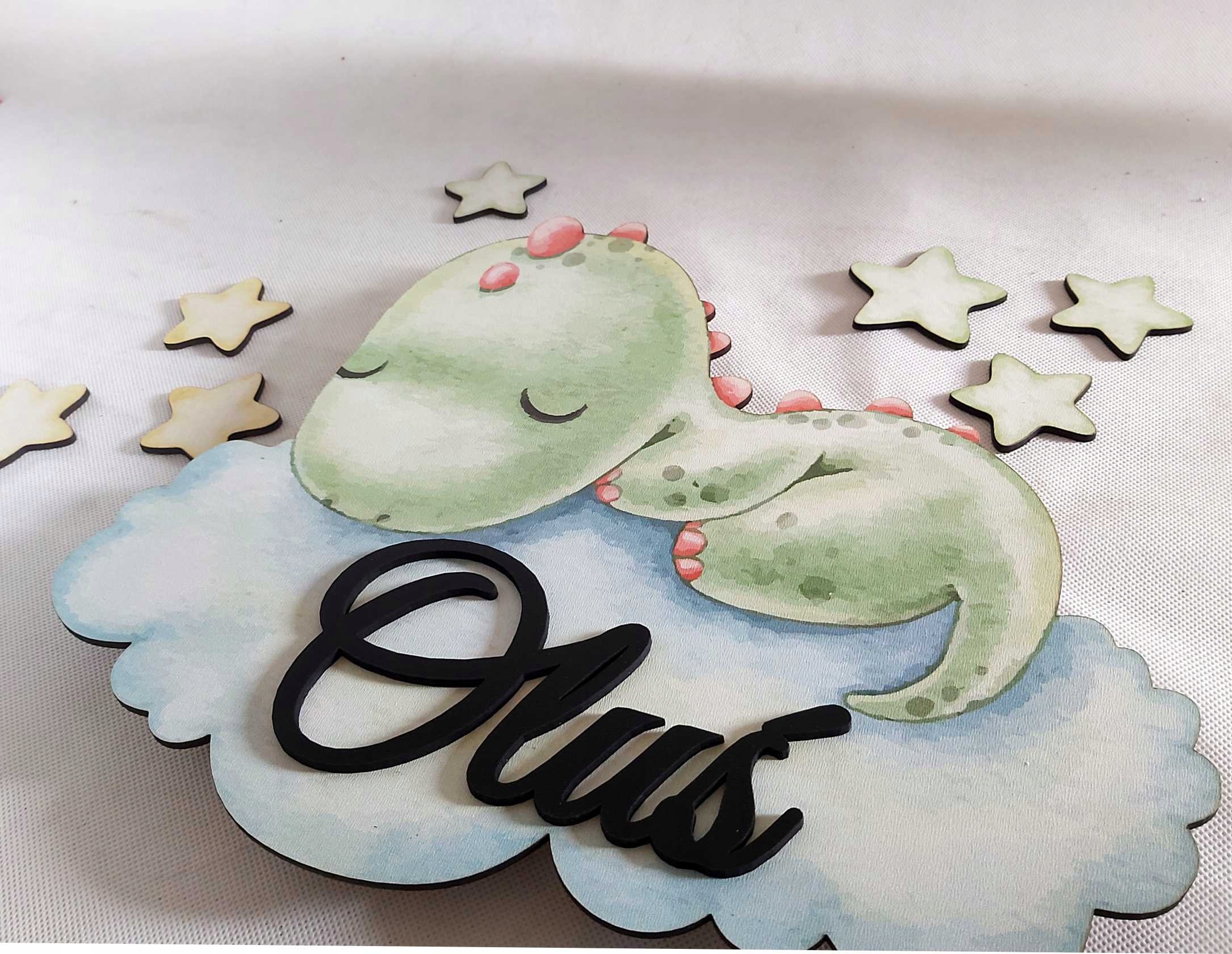 Lampka nocna LED dinozaur dinuś chmurka + imię Marka inna marka