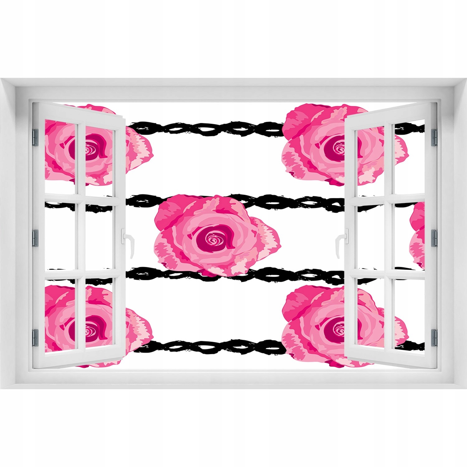 

Samoprzylepna Naklejka ścienna Okno Róże 120x80