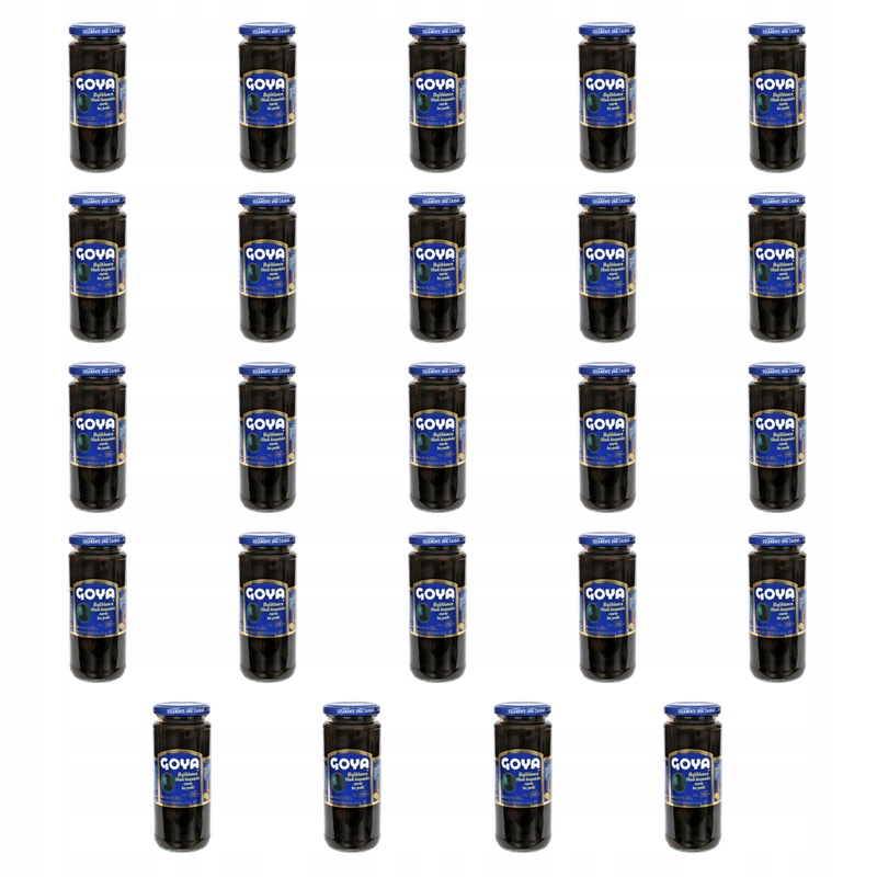 Goya Černé španělské olivy Bez Pecek Drylované ve sklenici 358 ml X24