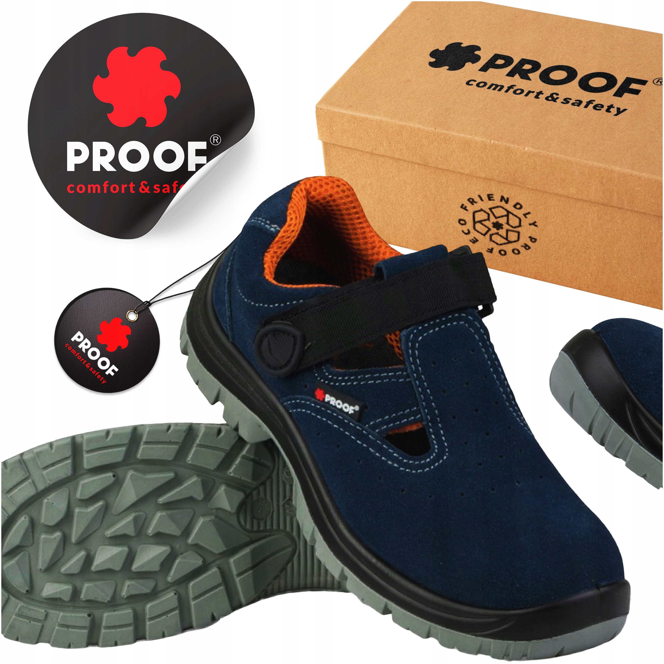 Buty Damskie Sandały Robocze Obuwie Ochronne Bhp Proof S1 roz. 38 +Naklejka