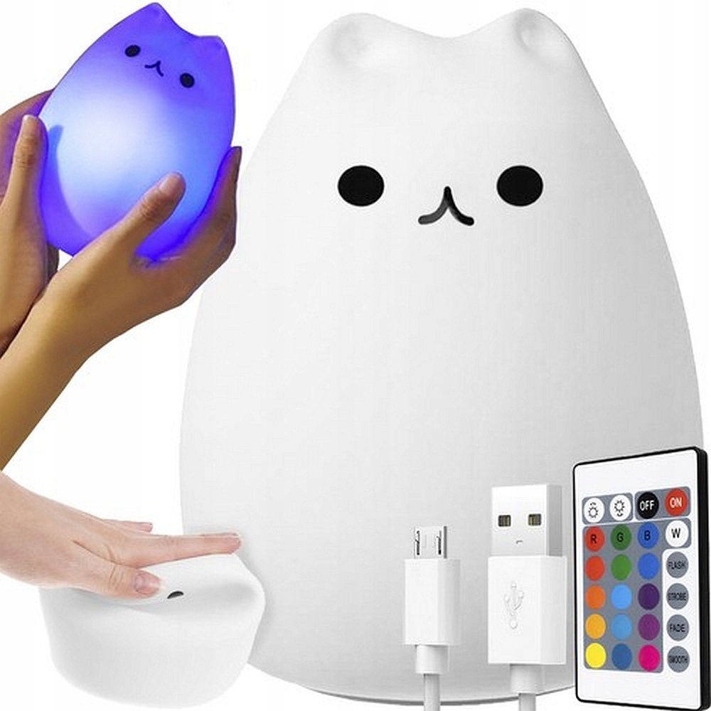 

Lampka Nocna Elastyczny Kotek 9x16 Kolor Pilot Usb