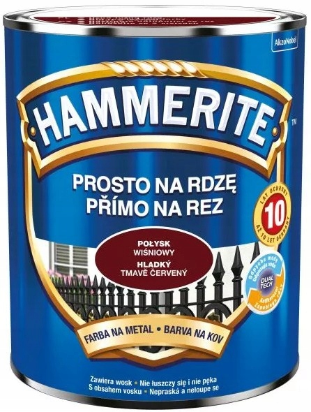 Hammerite farba na rdzę Połysk Wiśniowy 2,5L