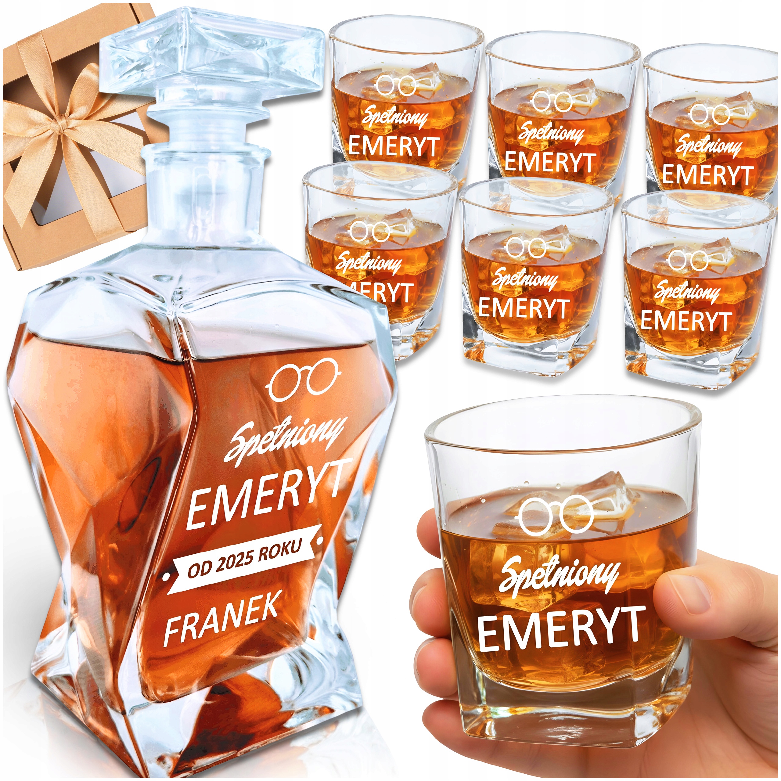 Karafa Dárek Narozeninová Sada S Gravírováním Na Whisky Sklenice Pro Důchodce