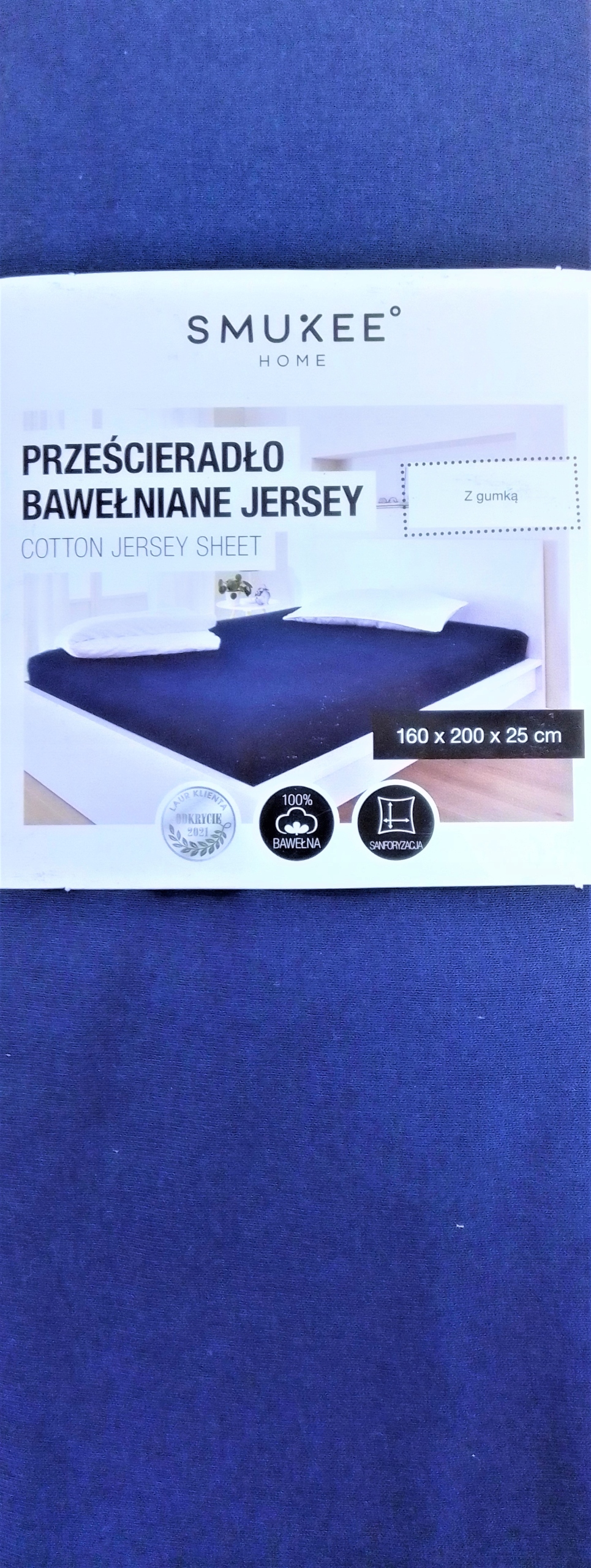 

Prześcieradło z gumką Smukee Home 160x200 granat