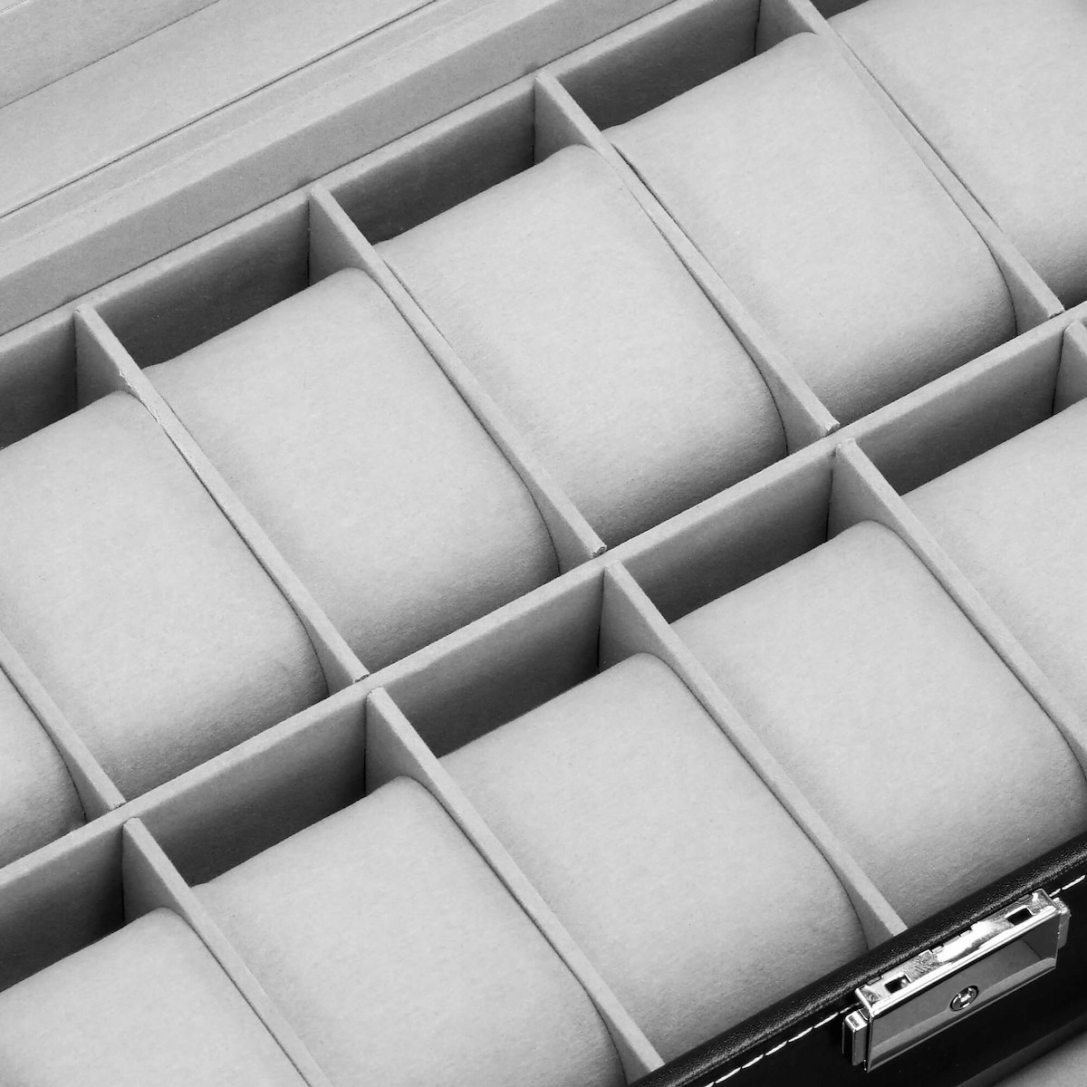 ETUI NA ZEGARKI BIŻUTERIĘ SZKATUŁKA ORGANIZER KUFEREK PUDEŁKO ELEGANCKIE Kolor czarny