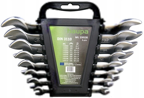 Sada plochých kľúčov Obojstranné ploché kľúče Chrómované 6 22 mm Haupa