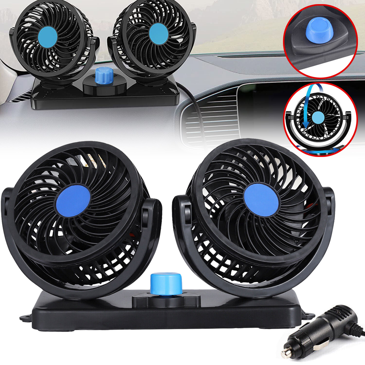 WENTYLATOR Z PODWÓJNĄ GŁOWICĄ, 2 STOPNIE WENTYLOWANIA, CHŁODZĄCY WENTYLATOR