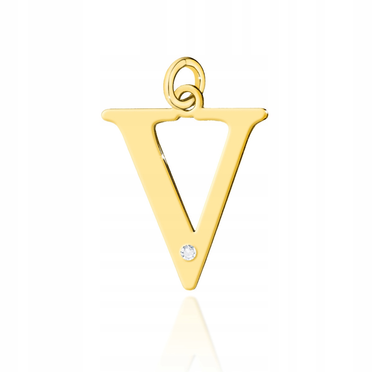 Zlatý přívěsek písmenko V s briliantem velký pr.585 přívěsek pro ženy