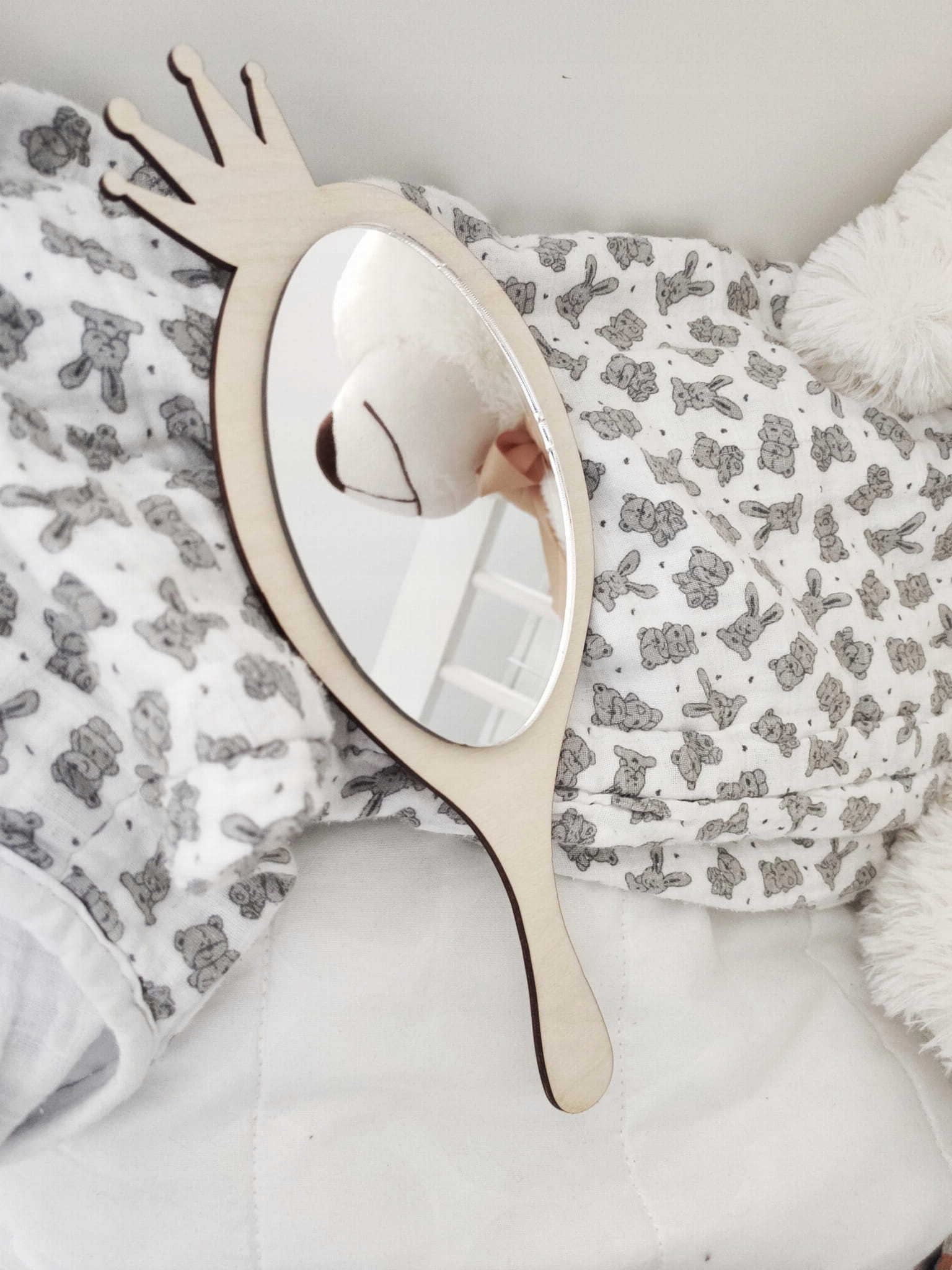 Drewniane lusterko dla dzieci, dekoracja do pokoju dziecięcego Kod producenta 123