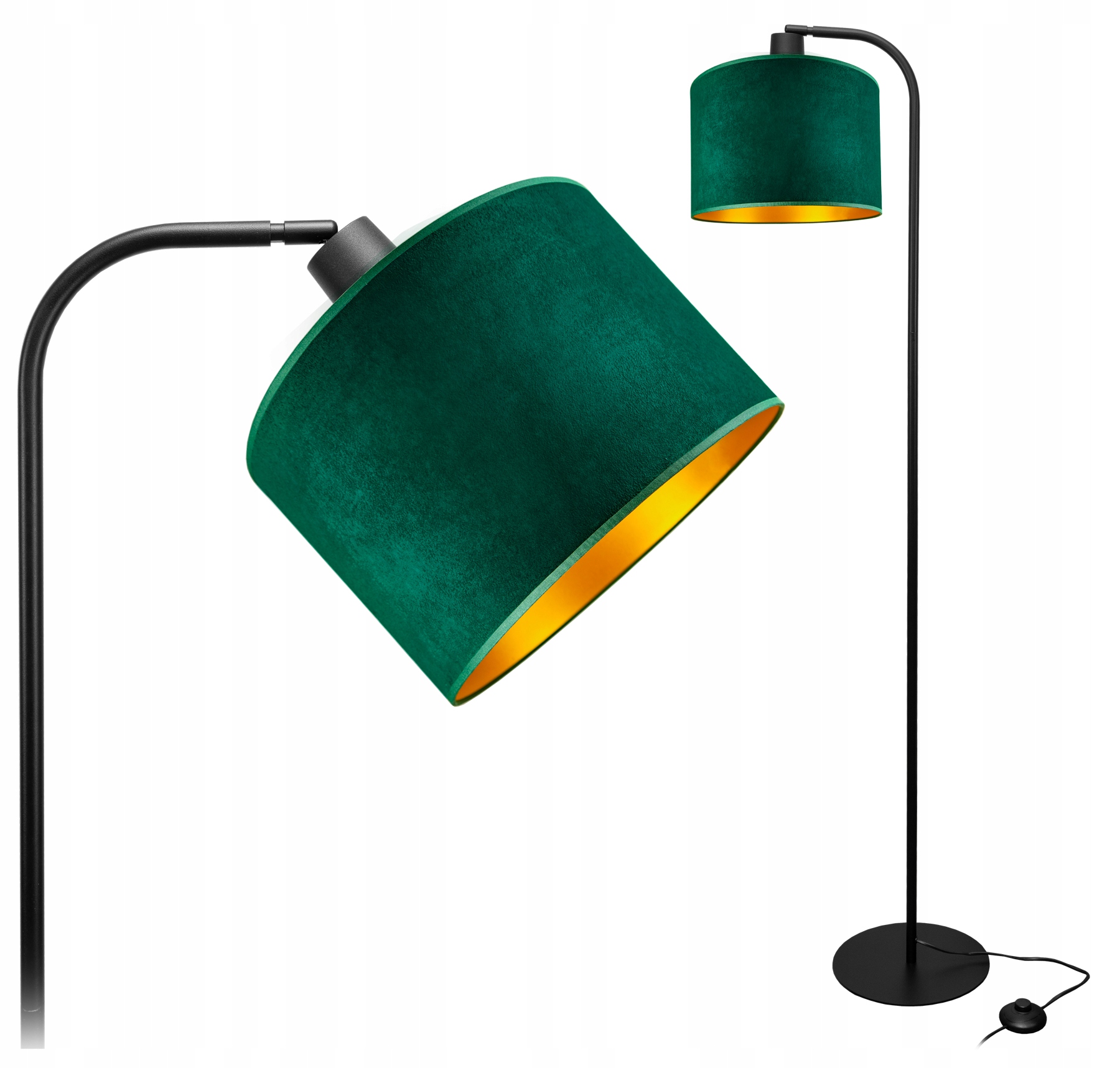 Moderní podlahová lampa E27 60 W černá, zelená, žlutá