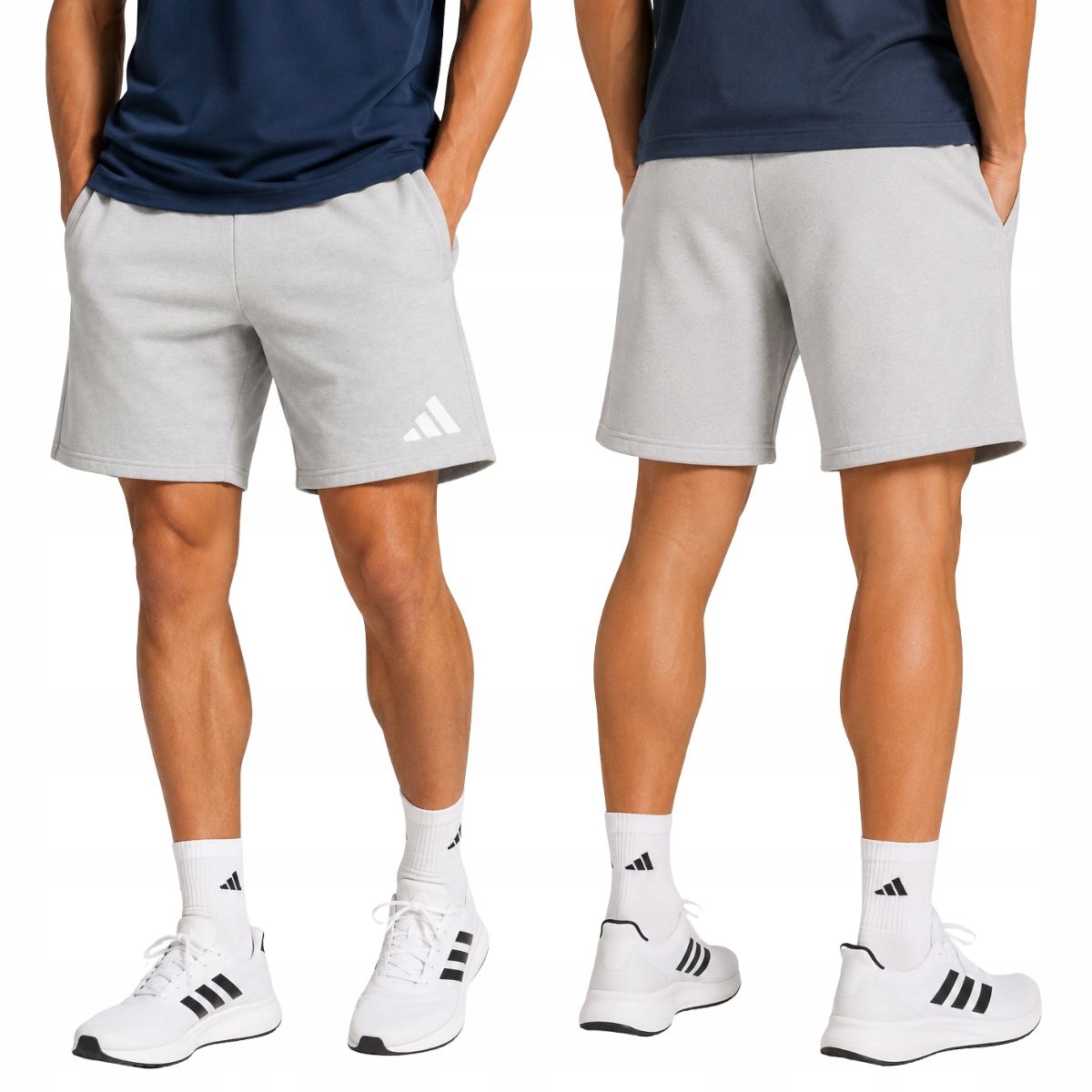 Spodenki Adidas Entrada 26 Męskie Bawełniane Zapinane Kieszenie Szare r M