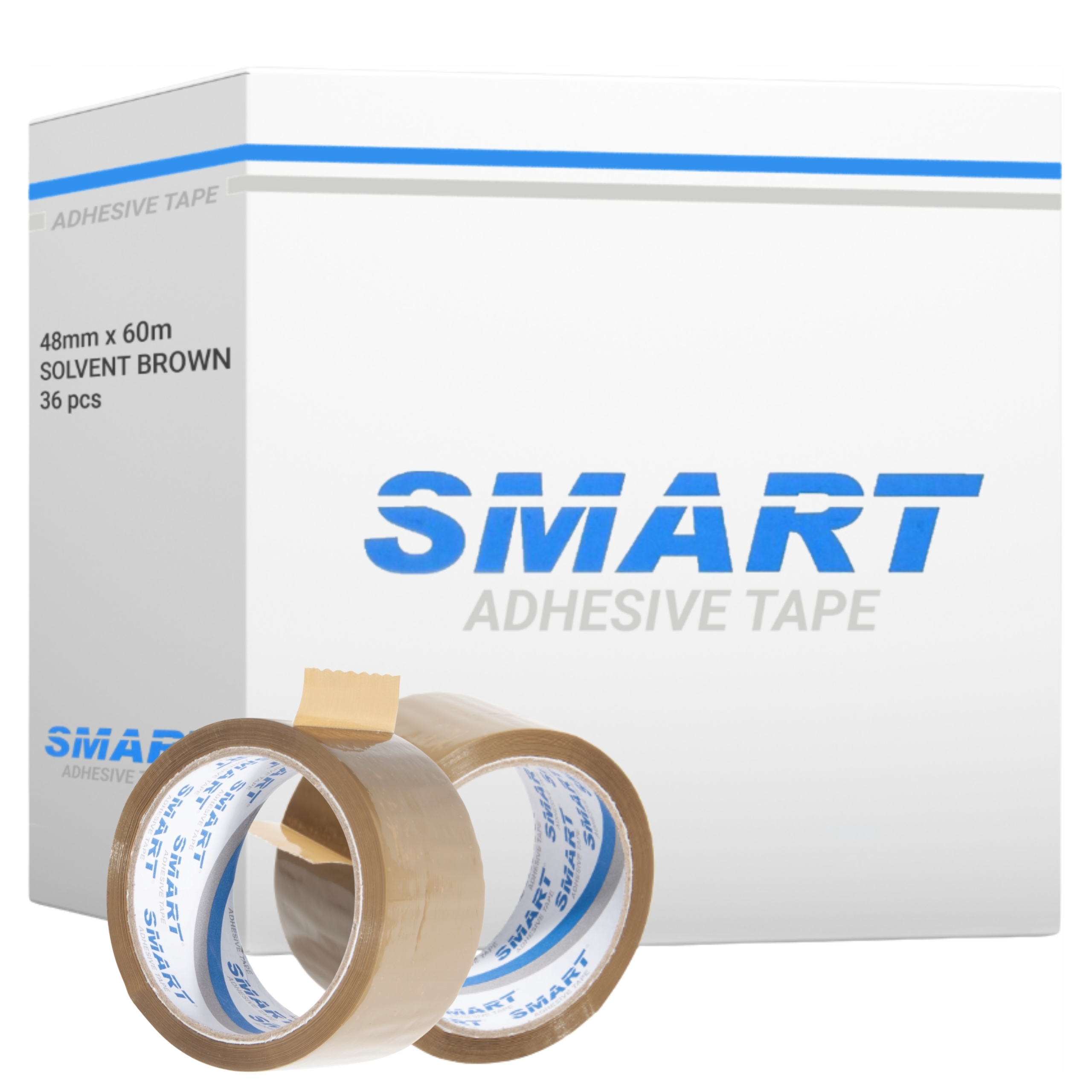 Taśma Pakowa Brązowa 48/66y Solvent Kauczuk Smart 36 szt