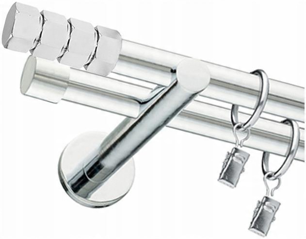 

Karnisz Podwójny Chrom 19+19 mm 260cm Różne
