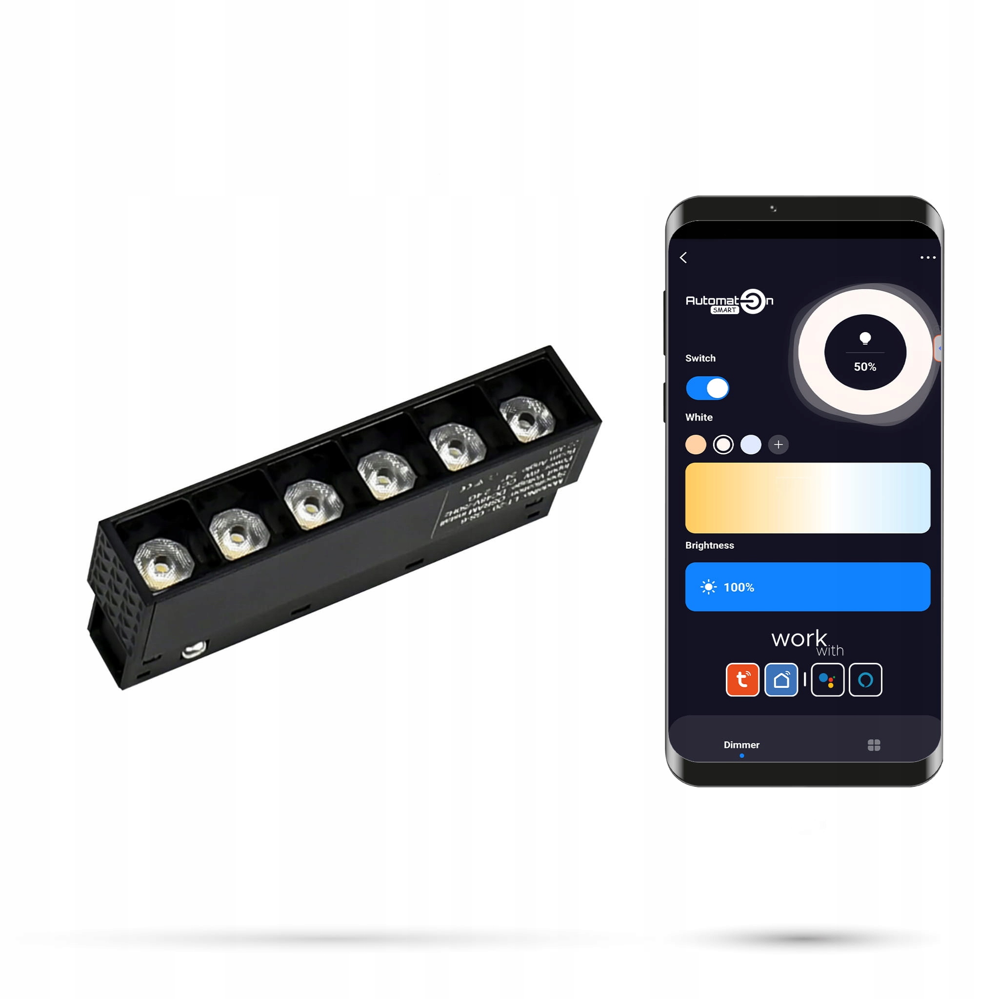 Lineárny Led reflektor Zigbee Grille 6W Smart Track 48VDC 3000-6000K