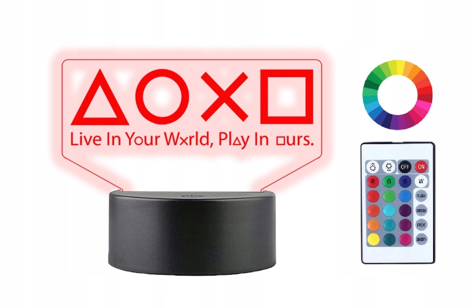 Lampka Nocna z Imieniem PLAYSTATION LED 3D Grawer