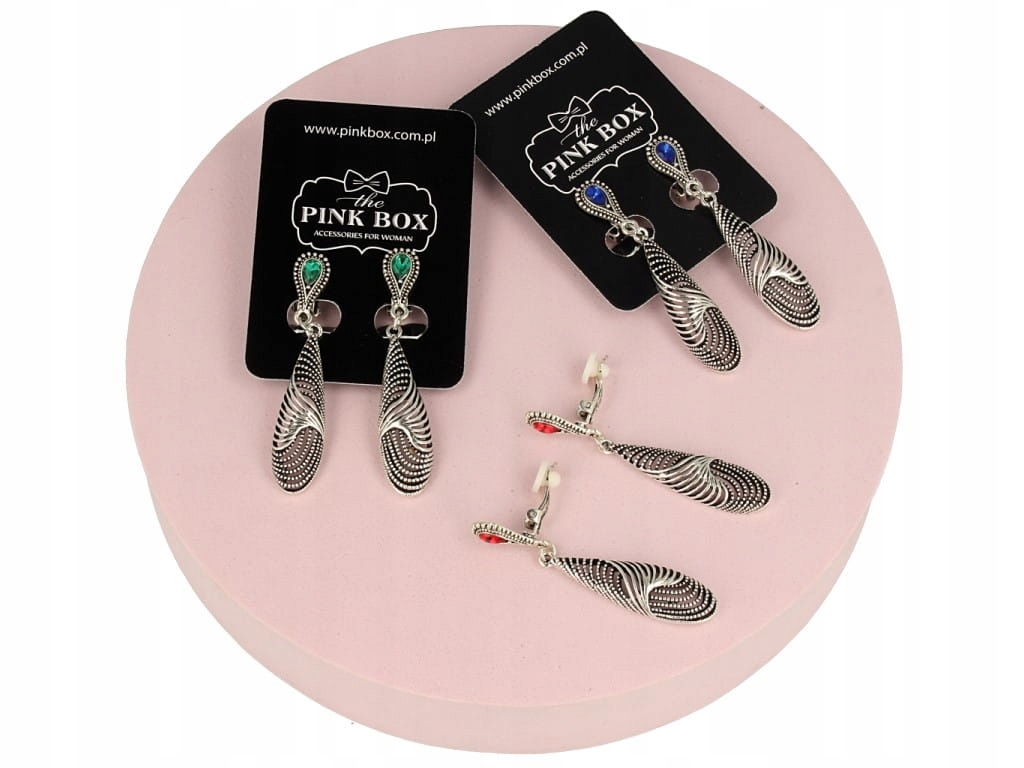 Klipsy do uszu srebrne z chabrowym oczkiem Płeć kobieta