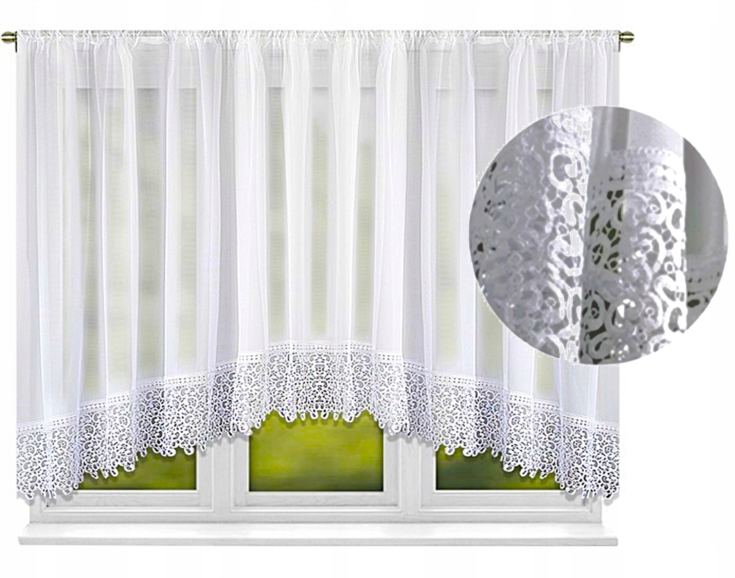 Firana Gotowa 500 x 170 CM Łuk Firany Woal