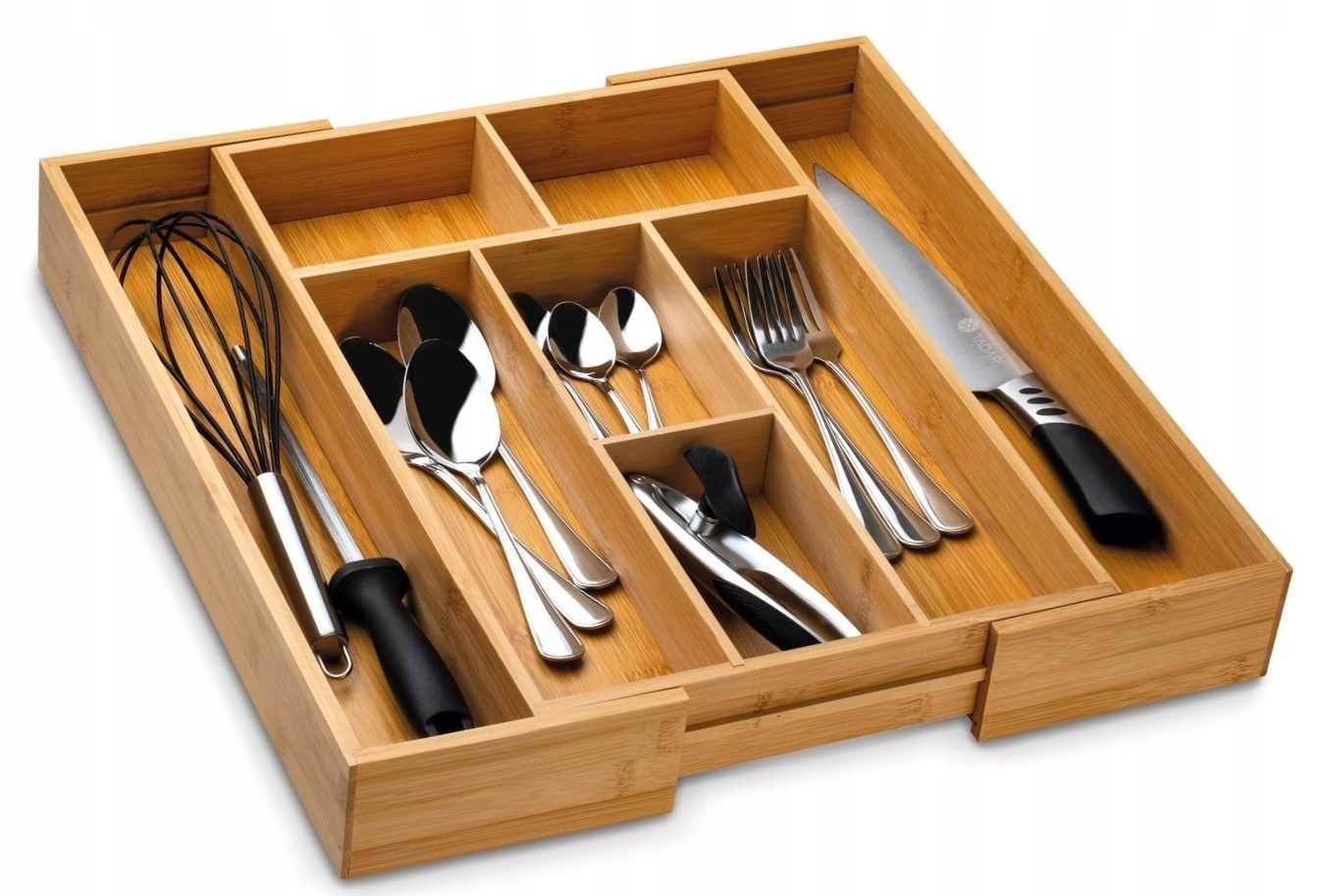 

Wkład do Szuflady Bambusowy Duży Organizer Sztućce