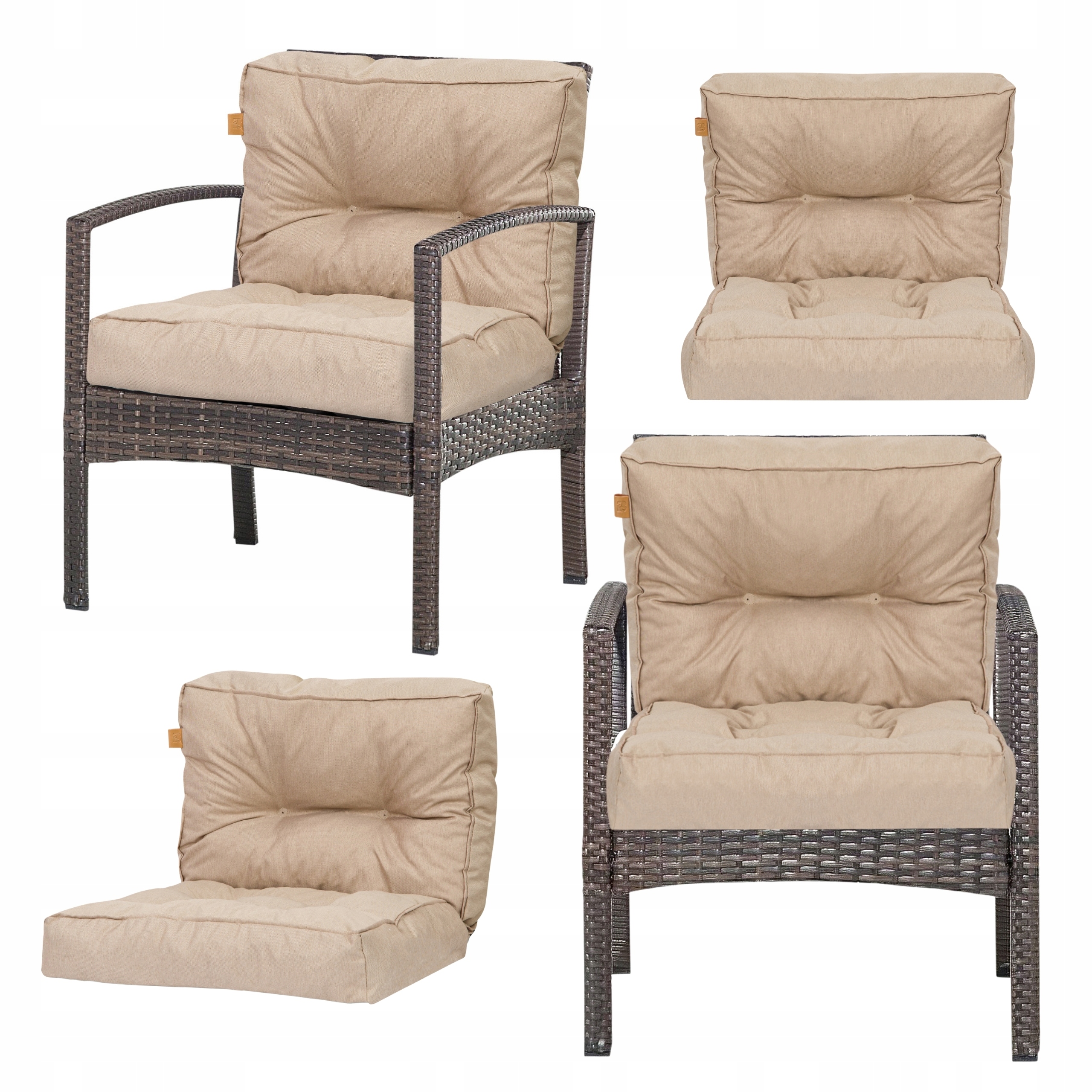 Polštář na křeslo a zahradní křeslo Ratanový nábytek Voděodolný Pikovaný