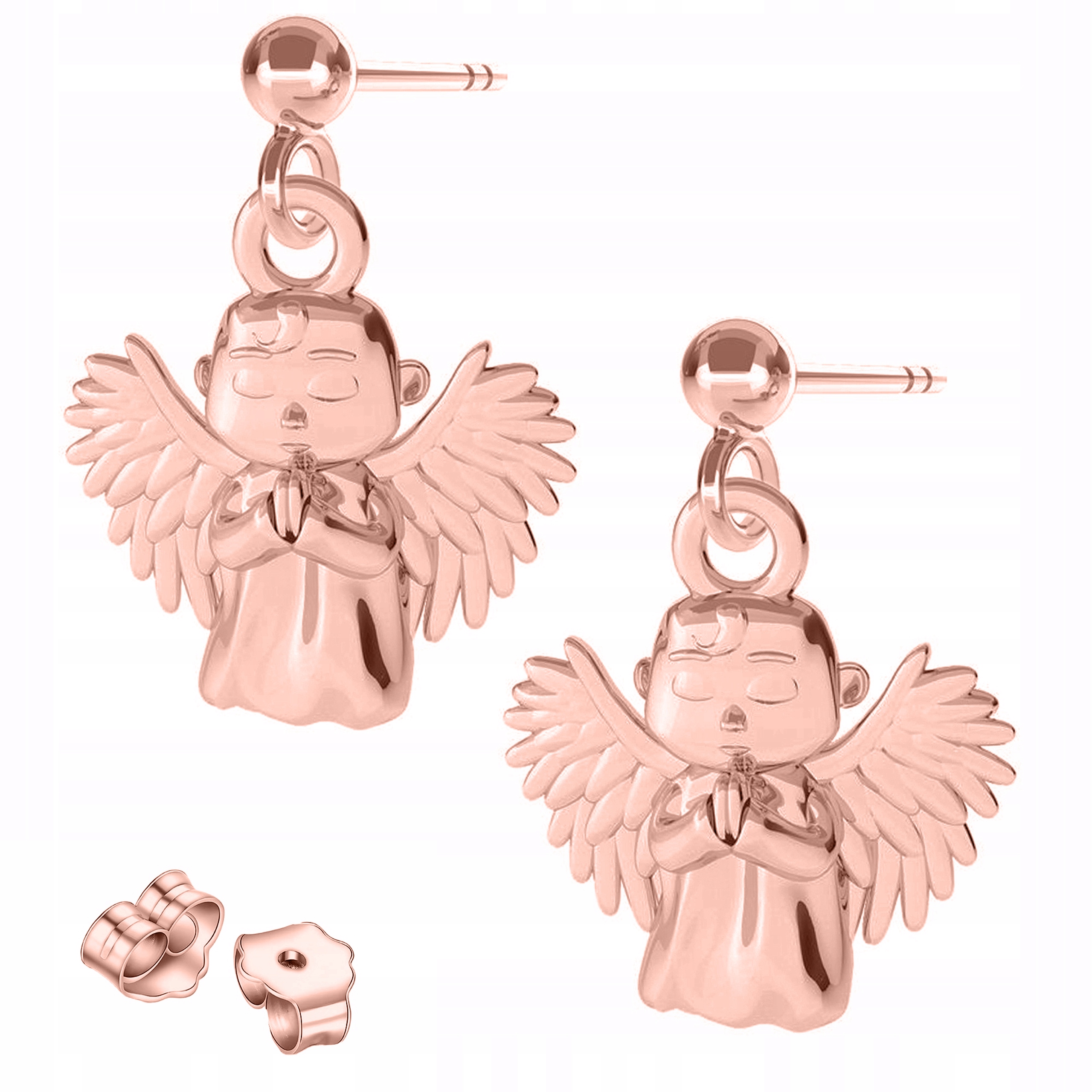 Náušnice Pozlacené šroubky s anděly Andělé strážní Stříbro 925