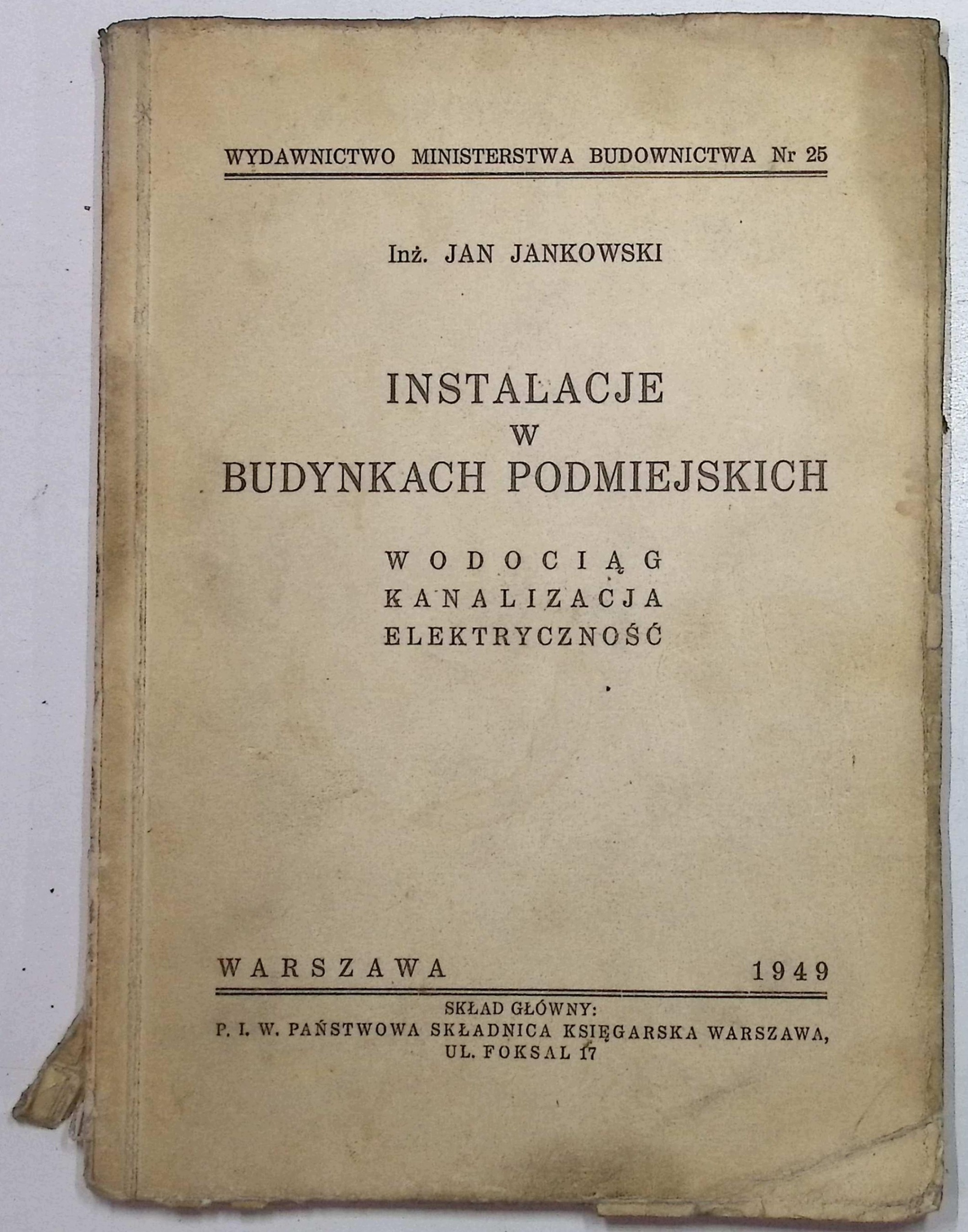 Instalacje w budynkach podmiejskich (1949 r.) - Jankowski