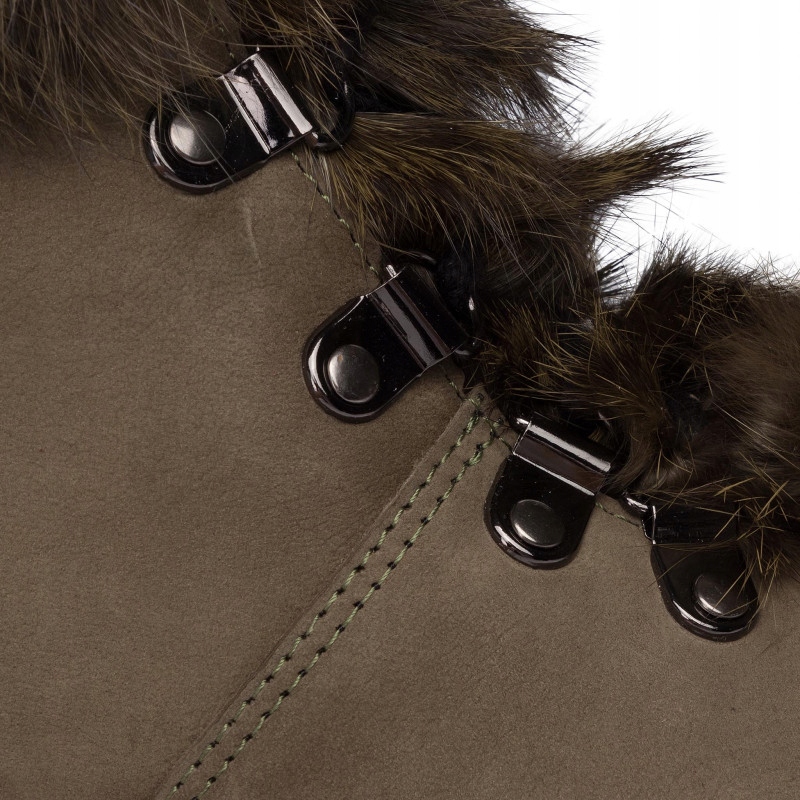 EVA MINGE BOTKI DAMSKIE KHAKI SKÓRZANE 40 3Z2G4* Rozmiar 40