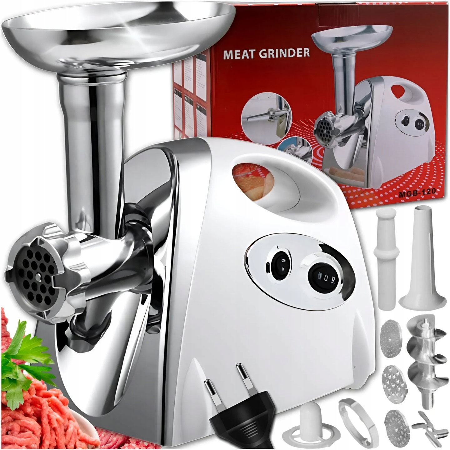 Maszynka Do Mielenia Mięsa 2800W Do Nabijania Kiełbas Elektryczna 3 Sitka