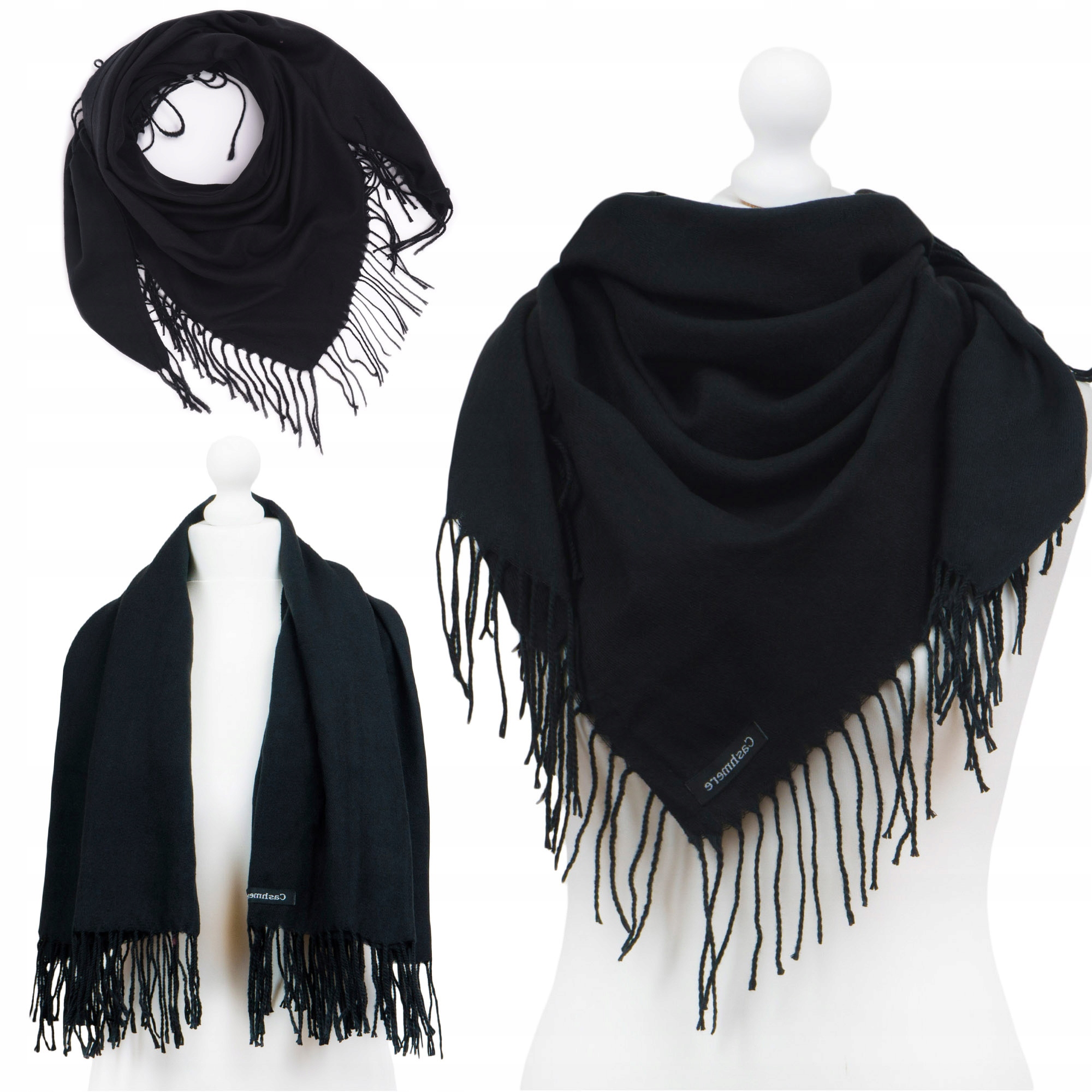 

Duża Chusta Kaszmirowa Gładka Damska Ciepła