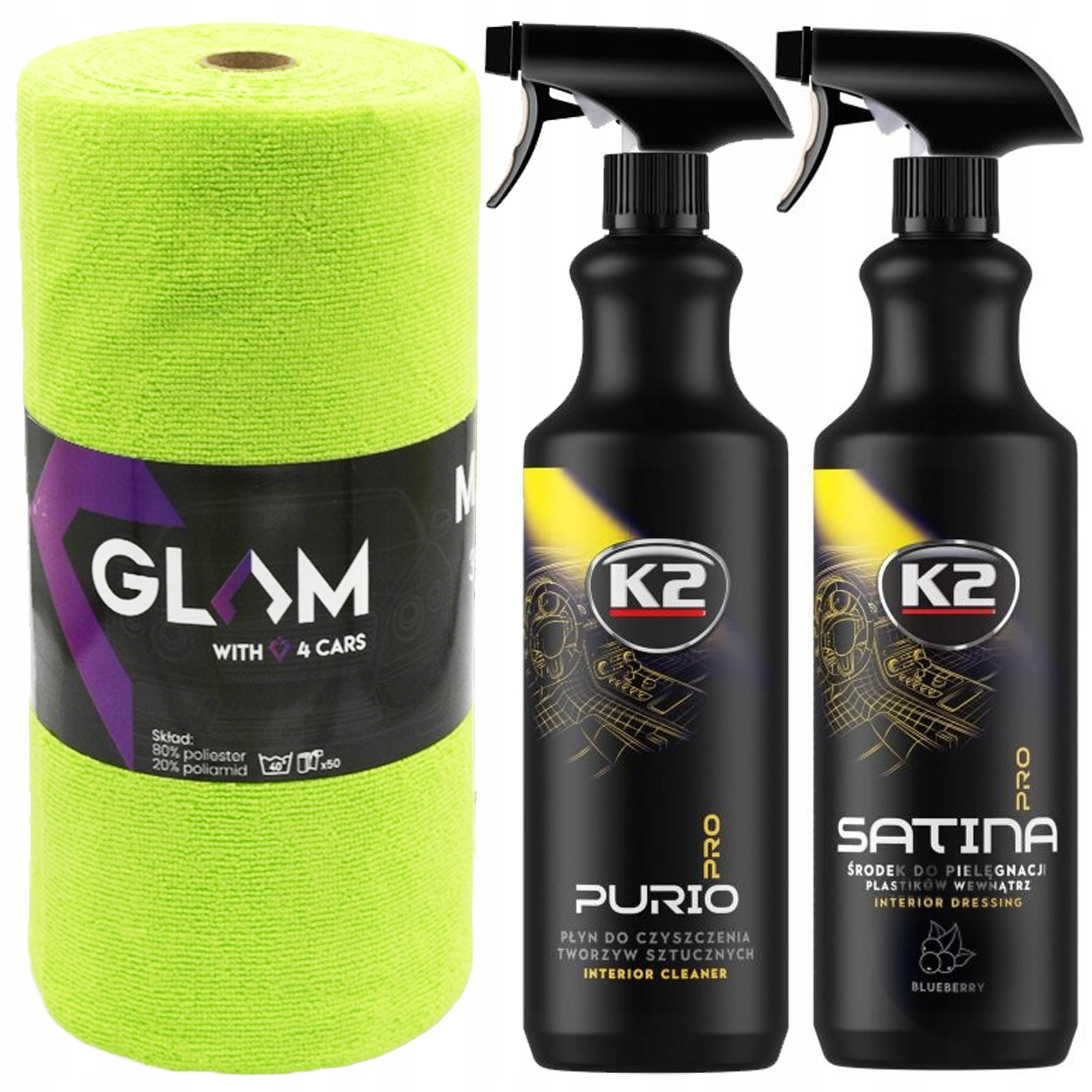 Sada Na Čištění Interiéru Auta Mikrovlákno Na Roli 50 Ks Purio Satina