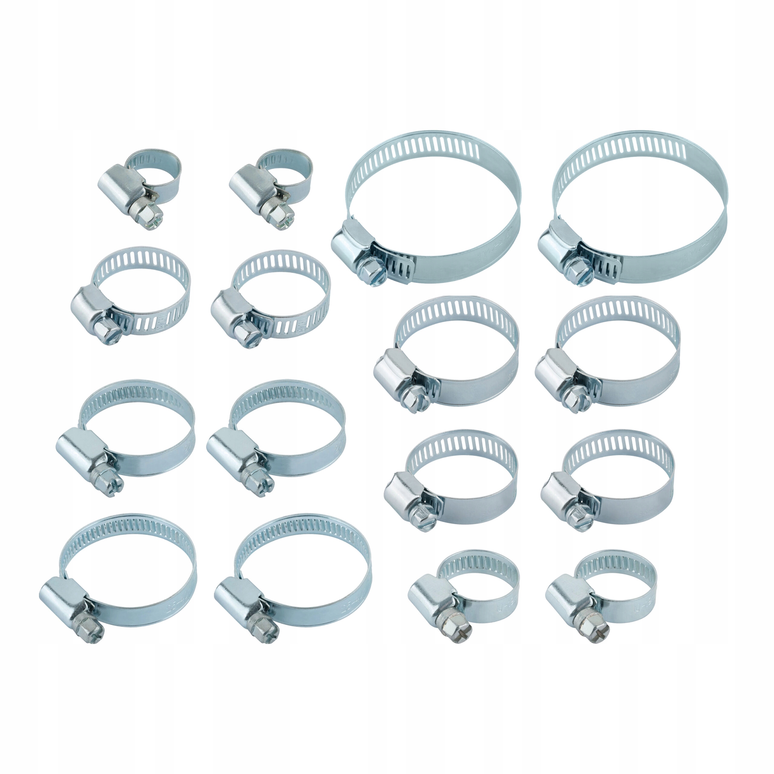 Opaski Zaciskowe Ślimakowe Metalowe Obejmy Cybanty Zestaw 16 szt.
