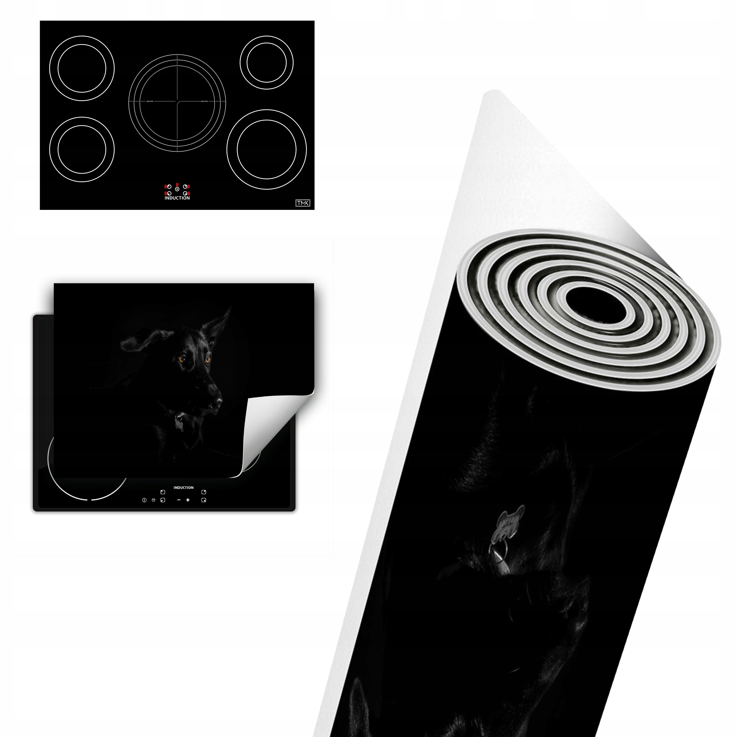Vinylová Ochranná Deska Na Indukci 80x52 černá pes
