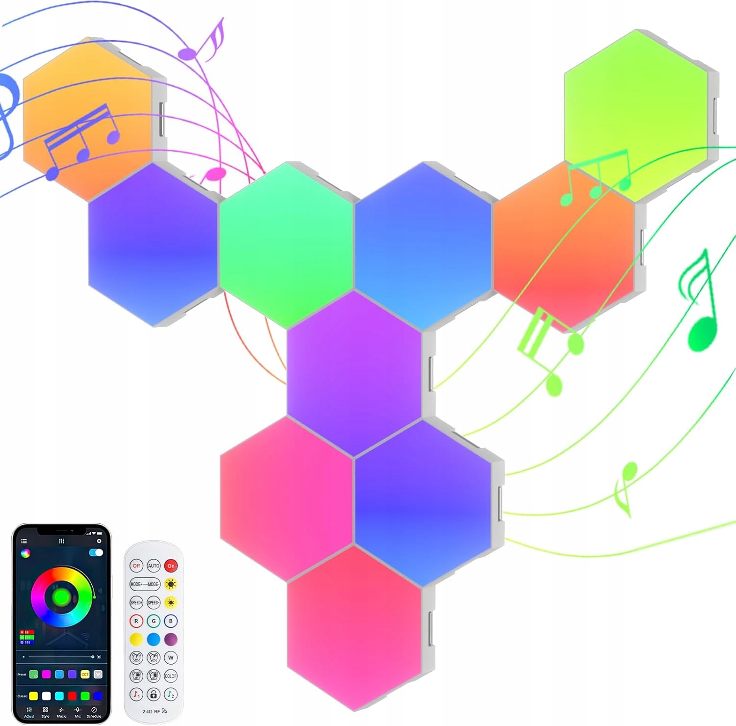 10 Ks Led Nástěnný Panel Pro Hry, Šestiúhelníkové Stěny, Inteligentní Lampa Rgb