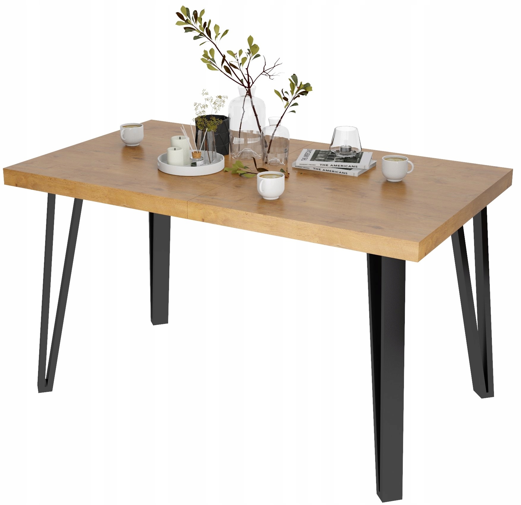 Stół rozkładany VERA, METALOWE NOGI loft nowoczesny 140x80x240 cm Waga produktu z opakowaniem jednostkowym 45 kg