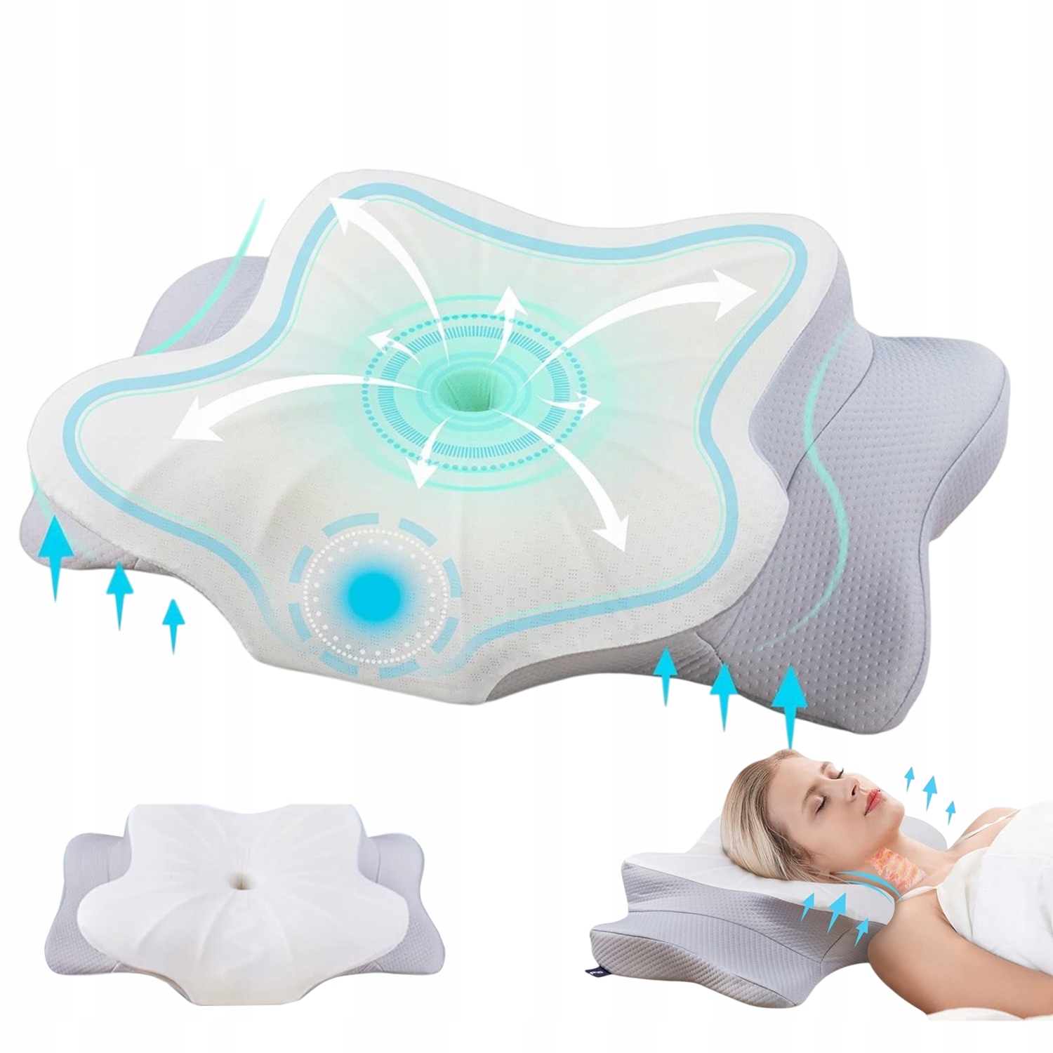 Ergonomiczna Poduszka W Kształcie Motyla Z Pianki Memory Foam Wytrzymały