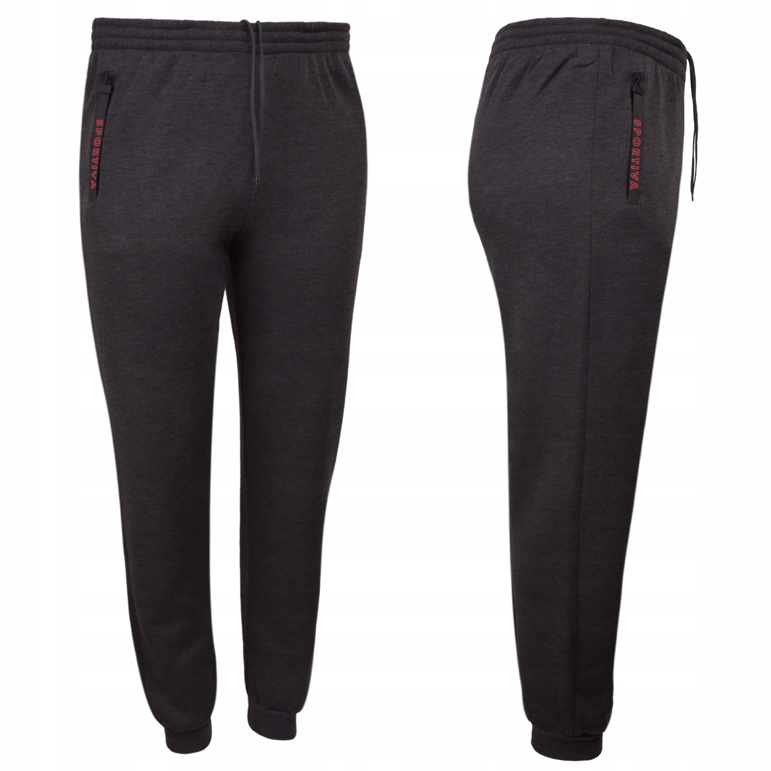 

Spodnie męskie joggery ocieplane z kieszeniami 4XL