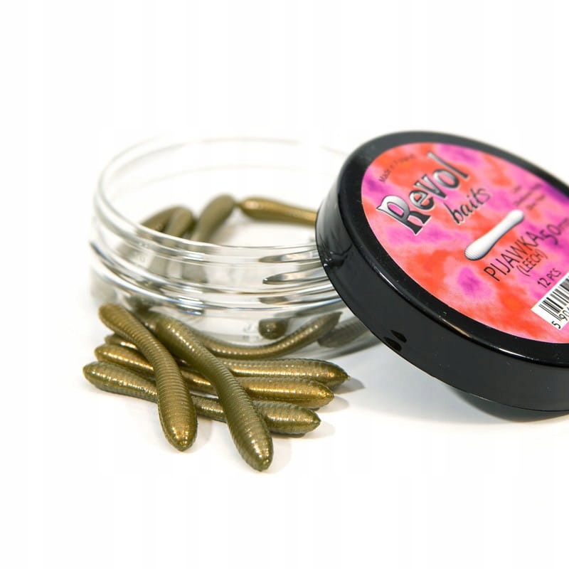 przynęta Pijawka Revol Baits dł50mm Oliwkowa Perła /zapach Bez aromatu/1szt