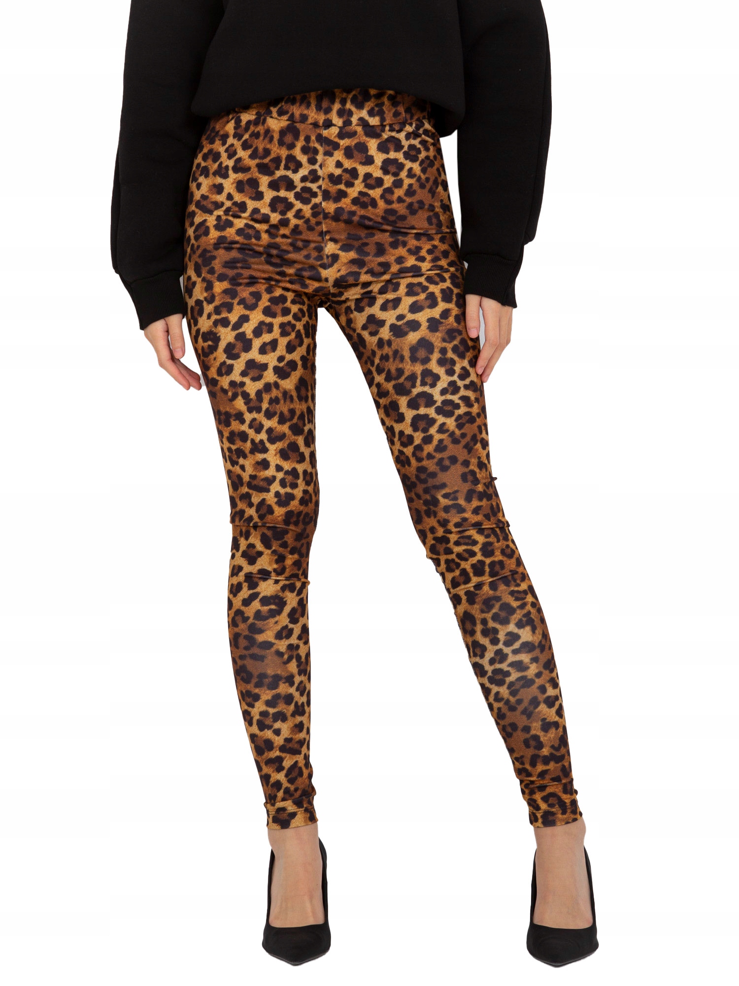 

Klasyczne Legginsy damskie na co dzień w panterkę