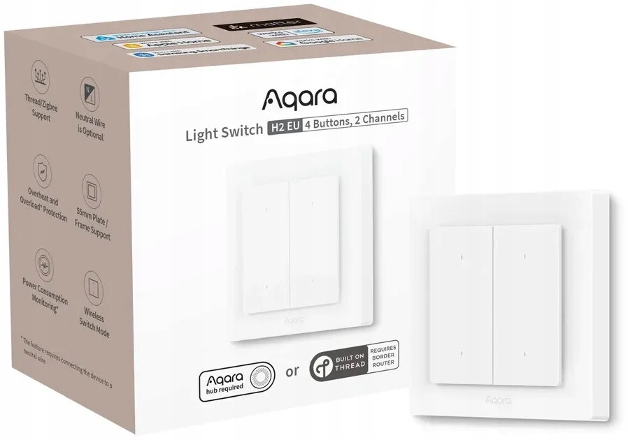 Inteligentny przełącznik Aqara Light Switch H2 Eu WS-K08D