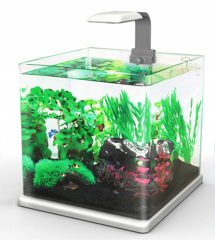 Levně Akvárium Sada Led Osvětlení Filtr 40L Černá