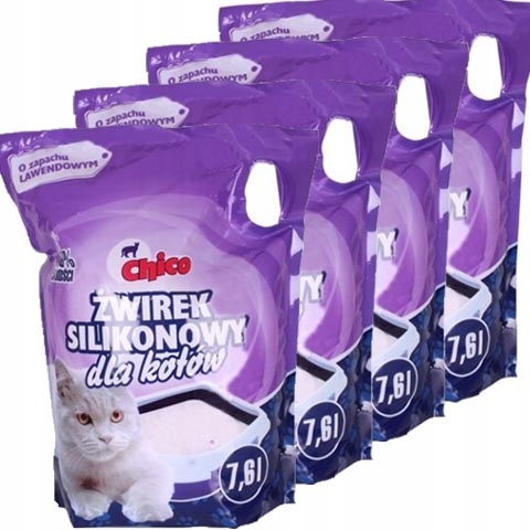 Chico Żwirek Silikonowy Lawendowy dla kota 4 x 7,6l