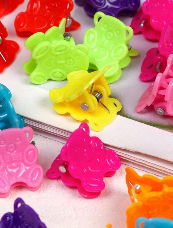 Kolorowe mini spinki żabki do włosów MISIE 5szt Marka Inna marka