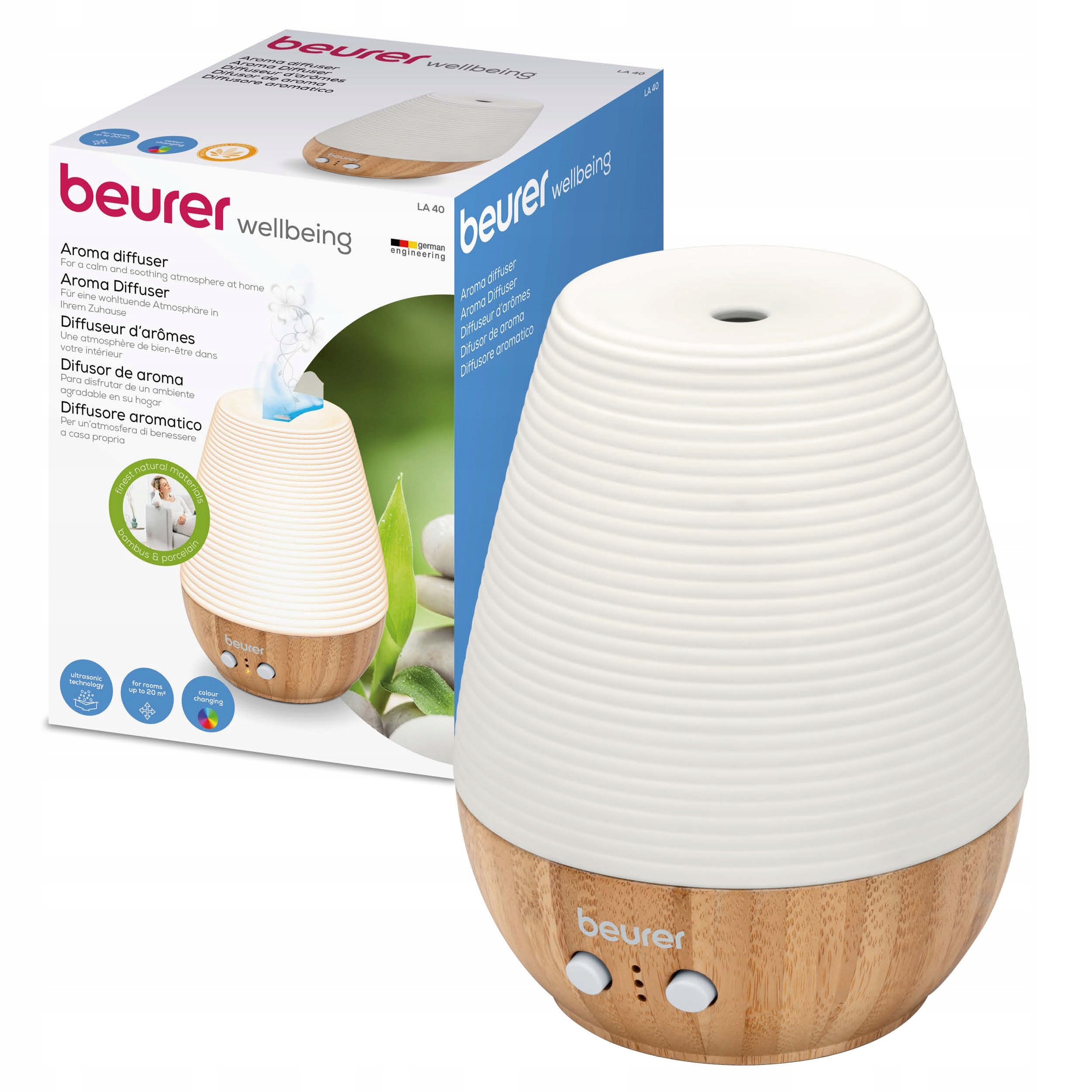 Beurer La 40 Aroma difuzér, ultrazvukový, dřevo a porcelán