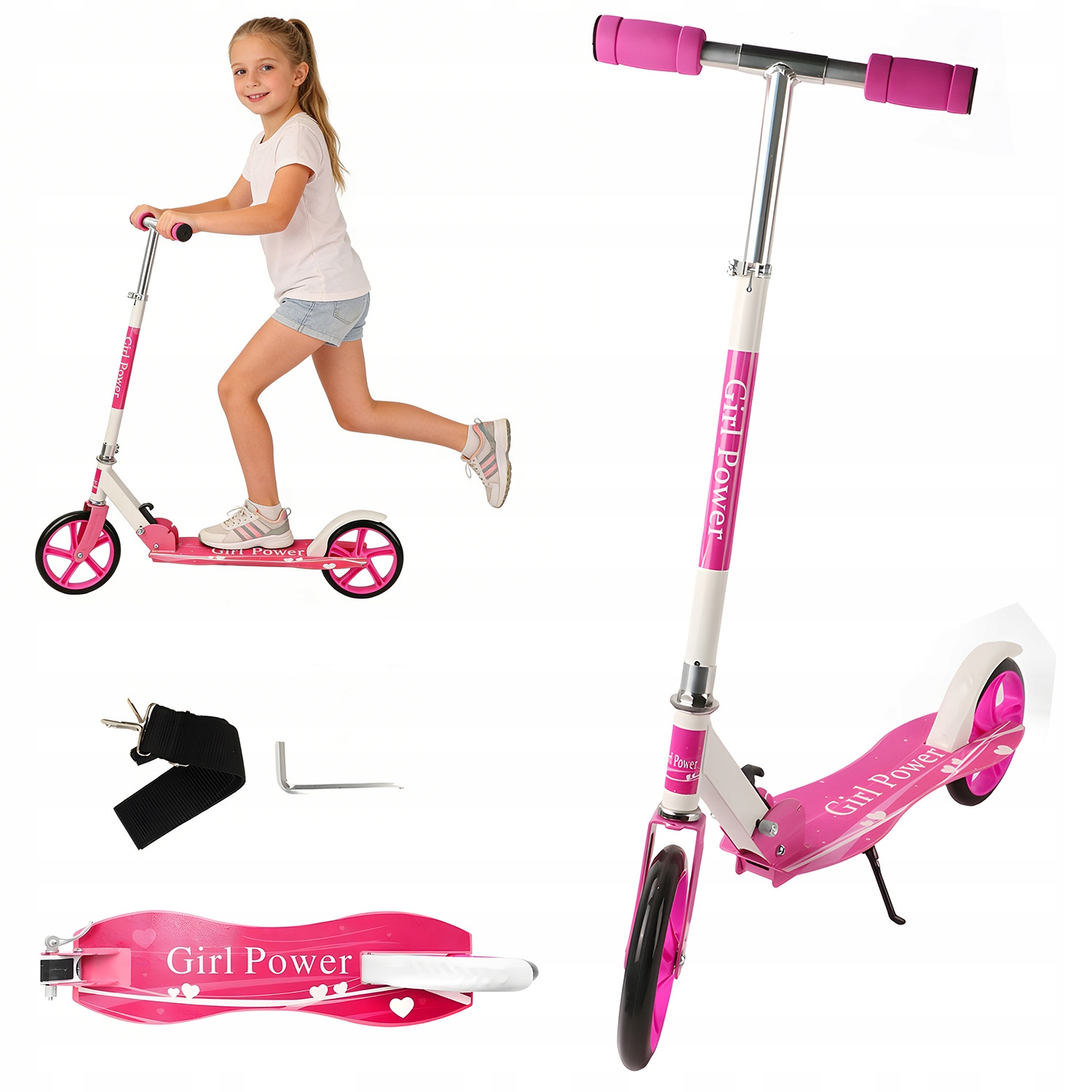 Hulajnoga Dziecięca Z Uchwytami Ergonomicznymi Hamulec Tarcie Kółka Pu